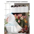 thumbnail image 4 of No Hook Shower Curtain with Snap in Liner Flowers Pink Shower Curtain -Fabric Waterproof Inner Liner, Tulips in Bottle Shower Curtains Washable 36"x72", 4 of 9