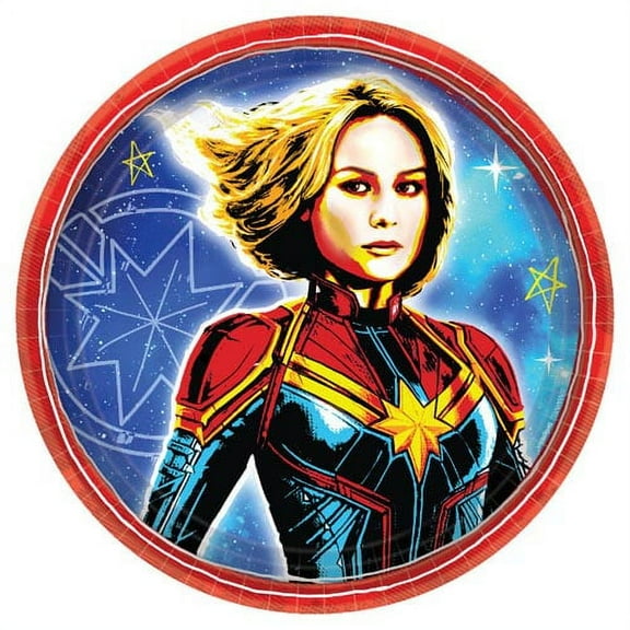 Captain Marvel Small Paper Plates (8ct)
