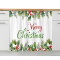thumbnail image 2 of Merry Christmas Sink Skirt 11"Wx13"L,Dustproof Under Sink Curtain W/ Self Adhesive Tape,Xmas Green Leaves Berries Pine Needles Holiday Cabinet Curtain Cover for Bathroom Vanity,Kitchen Storage Shelf, 2 of 9