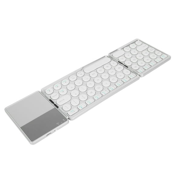 Round 65 Keys Foldable Cordless Keyboard, Multi Device Multi System Compatible Keyboard With Sensitive Touchpad And Long Standby For Win IOS Andro Tablet PC Smartphone