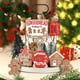 thumbnail image 3 of 12 Uds. Signos de mesa de madera de hombre jengibre decoración rústica de Navidad para decoración de fiesta navideña, 3 of 8