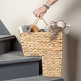 thumbnail image 3 of Household Essentials Wicker Stair Basket with Handles, Handwoven Water Hyacinth, Sits on Two Stairs, Lightweight, Eco-Friendly, 3 of 9