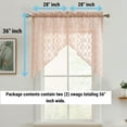 thumbnail image 2 of THD Bella Floral Rod Pocket Lace Short Cafe Swags for Small Windows - 28 x 36 Inch Length (Blush Pink Swags, Set of 2), 2 of 6