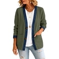 thumbnail image 5 of Stralyhd Jean Jacket Women Long Sleeve 2026 Autumn Casual Denim Jacket Short Waffle Jean Coats Light Button Down Cardigan with Pockets Dark Green XXL, 5 of 5