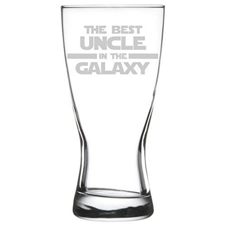 15 oz Beer Pilsner Glass Best Uncle In The Galaxy (Milwaukee's Best Lager Beer)