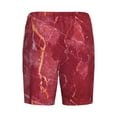 thumbnail image 5 of Naloa Abstract Red Marble Men's Short Pajama Pants, Lounge Comfort Shorts with Elasticized Waistband and Side Pockets - 3X-Large, 5 of 9