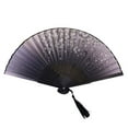 thumbnail image 1 of Handheld Paper Fan Set Chinese Ancient Style Decorative Room Living Room Dance Accessory Traditional Japanese Folding Fan With Polyester Fabric And Wooden Frame Tissue Paper Large Paper Flowers for, 1 of 4