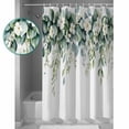 thumbnail image 3 of 60x72 Inch Shower Curtains for Bathroom Green Eucalyptus Leaves Fabric Bath Curtain Decor Floral Watercolor Botanical Waterproof Restroom Curtains Shower Set Accessories with 12 Hooks 60 Inch, 3 of 6
