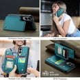 thumbnail image 4 of Allytechgroup Wallet Case for Samsung Galaxy S25 Edge with Credit Card Holder, [RFID Blocking] [Camera Screen Protection] PU Leather Magnetic Clasp Kickstand Shockproof Protective Case, Blue, 4 of 9