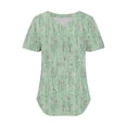thumbnail image 4 of Summer Fashion Shirts for Womens Plus Size V- Neck Printed Casual Pullover With Short Sleeves, 4 of 5
