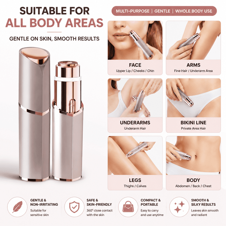 YOOVEE Women's Facial Hair Remover, Rose Gold photo 8