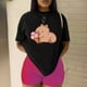 thumbnail image 3 of Playera blusa De Capybara Comiendo Helado Capibara Ropa De Mujer Chic Color Negro Talla Chica Marca Emil SaEs, 3 of 4