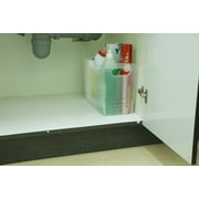 Mainstays 12 Qt Clear Plastic Storage Bin Organizer with Carrying Handles, Narrow Rectangular Utility Container for Pantry, Closet, Cabinet and Shelf Storage