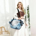 thumbnail image 5 of Chinese Style Powder Chinoiserie Toile Blue 2-in-1 Foldable Picnic Blanket Tote Bag Shoulder Handbag, Large Circular Outdoor Mat for Beach Camping Park, 5 of 5