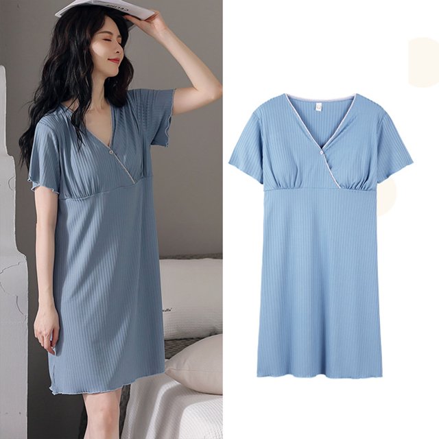 REDHOTYPE Chemises de Nuit pour Femmes Douces Légères Manches Courtes Longue Robe de Nuit