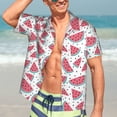 thumbnail image 7 of Fuzoiu Watermelon Print Hawaiian Shirt for Men, Summer Beach Casual Short Sleeve Button Down Shirts, Men’s Beach Summer Shirts with Pocket,3X-Large, 7 of 7