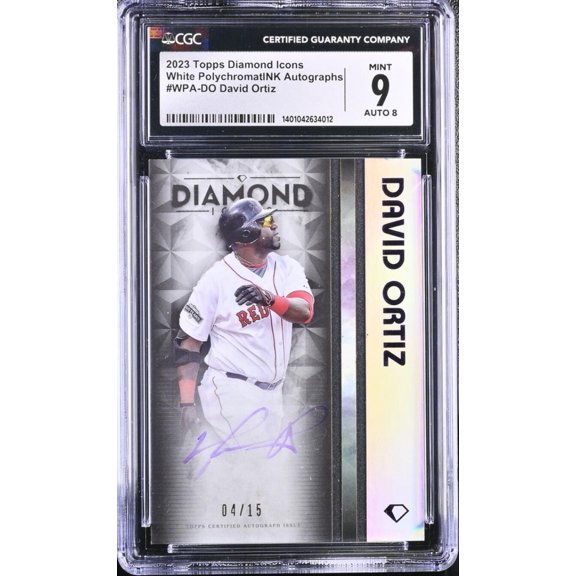 Collectible 2023 Topps Diamond Icons PolychromatINK #WPADO David Ortiz CGC 9 Mint Auto 4/15 Boston Red Sox Baseball Card