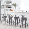 thumbnail image 4 of 26 Inch Bar Stools Set of 4 Industrial Metal Barstools Counter Height Bar Stool with Backs for Home Kitchen (26 inch, Gunmetal), 4 of 15