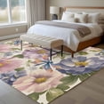thumbnail image 4 of Vintage Flowers Area Rugs 8'x10', Washable Small Throw Rugs for Living Room Patio, Spring Watercolor Floral Dragonflies Beige Indoor Outdoor Rug Non-Slip Low Pile Carpet Runner Reversible Floor Mats, 4 of 8