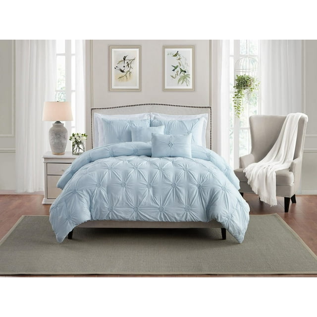 Floral Ruched Comforter Set