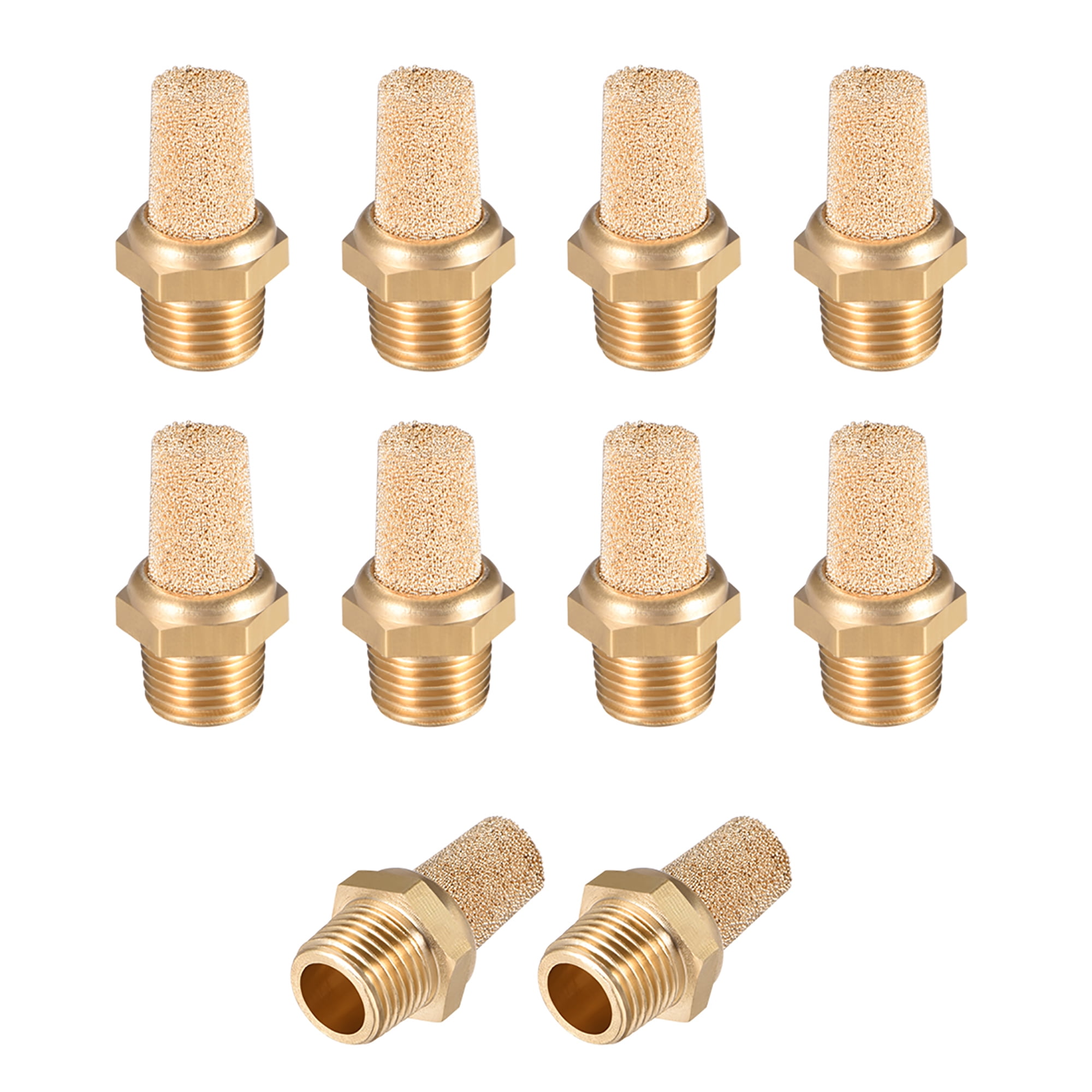 Brass Exhaust Muffler, 1/8" G Male Thread 15/32" Hex Sintered Air