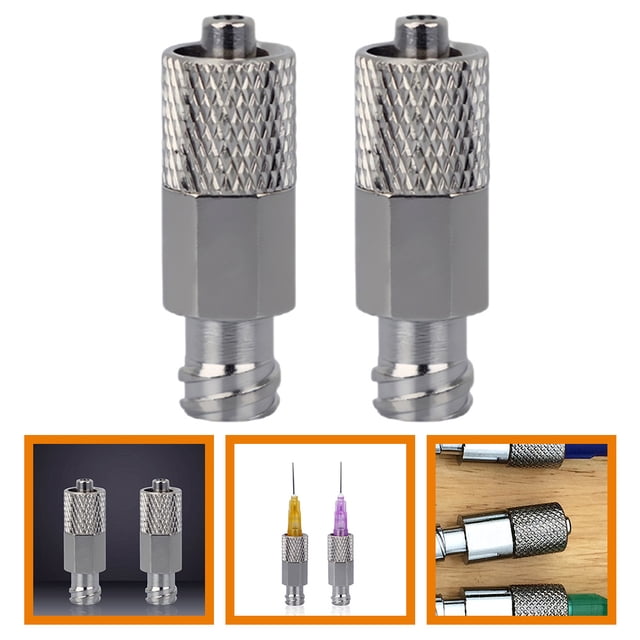 Nestingho 2Ud Adaptadores De Aguja Para Jeringa De Metal Plateado Para Dispensación Industrial Y Uso Doméstico