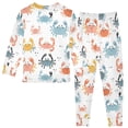 thumbnail image 2 of Dailycode Cotton Pajama Set Snug Fit Long Sleeve Top and Pants for 18M-8Y Cute Colorful Crabs, 2 of 7