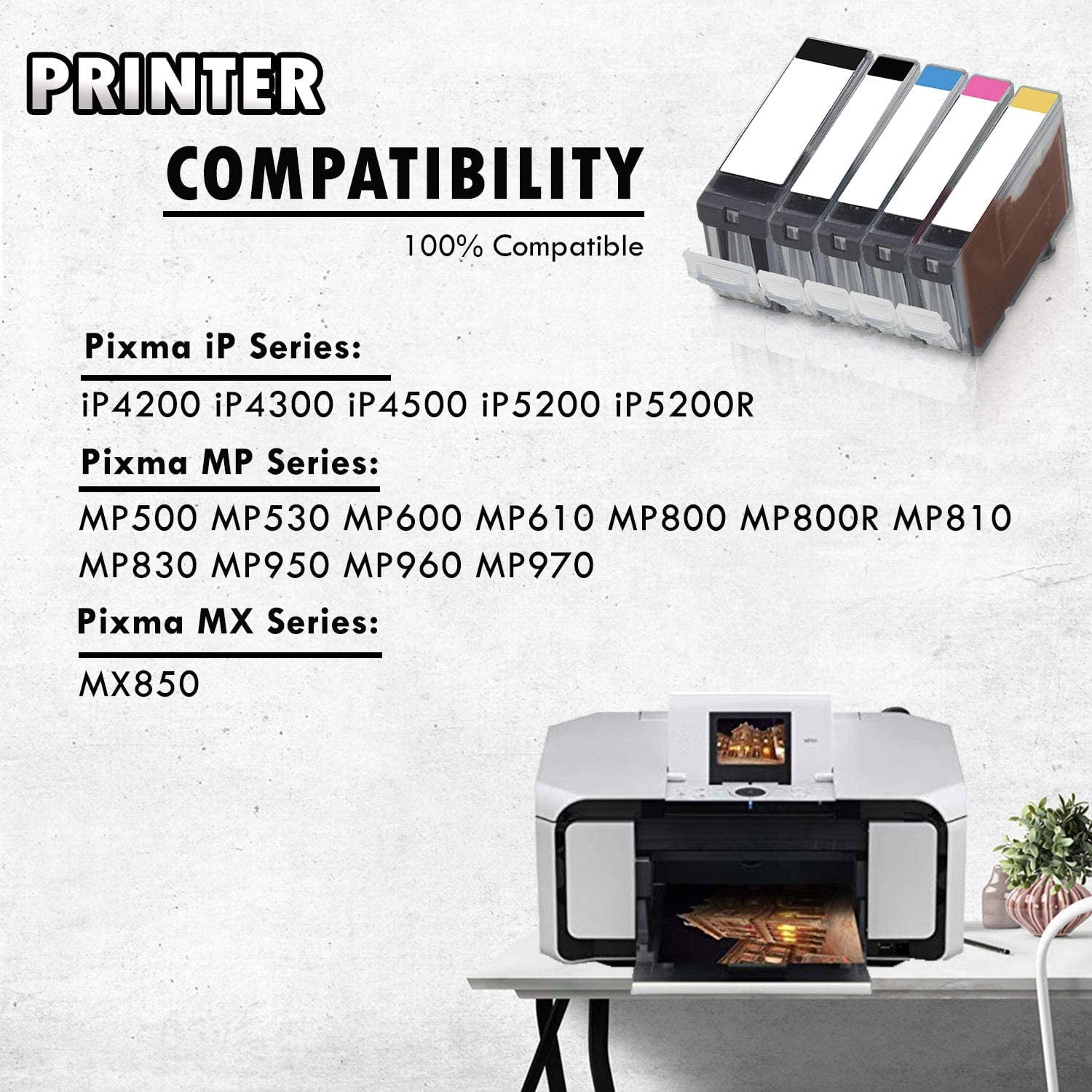Lot De 20 Cartouches D'encre Compatibles Canon PGI-5Bk & CLI-8B/8C/8M/8Y – Haute Capacité – Neuf