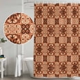 thumbnail image 4 of Orange Brown Flowers Shower Curtain Set - Long 72" x 84" Washable Bathtub Curtain with 12 Hooks, Farmhouse Retro Abstract Floral Waterproof Fabric Stall Shower Curtains for Bathroom/Bathtub Décor, 4 of 6