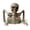 Creamy White, variant on Halloween Ground Breaker Plastic Half Body Skeleton Decor Outdoor Yard Lawn