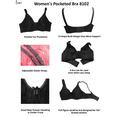thumbnail image 6 of BIMEI Mastectomy Bra with Pockets for Breast Prosthesis Women's Full Coverage Wirefree Everyday Bra plus size 8102,Black,36B, 6 of 7