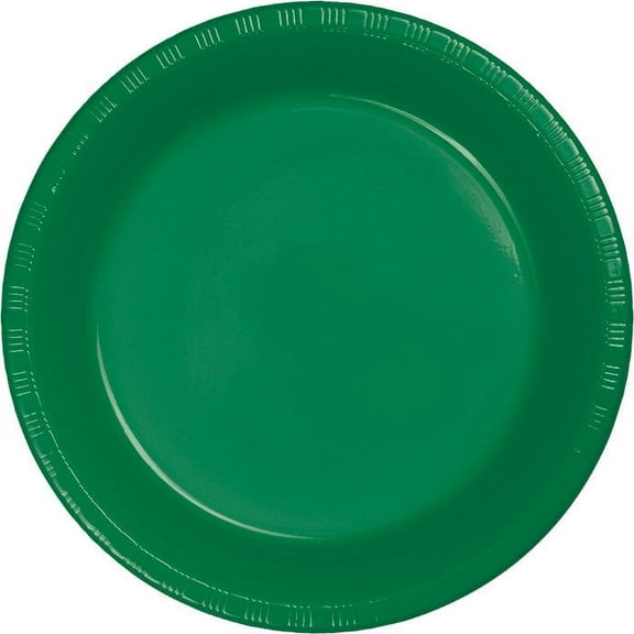 240 Count Bulk Pack Emerald Green 6.75 inch Plastic Dessert Plates
