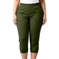 thumbnail image 6 of Maean Women's Plus Size Capri Pants Straight Leg Jogger Elastic Waist Cropped Pant Casual Capris with Pockets, 6 of 7
