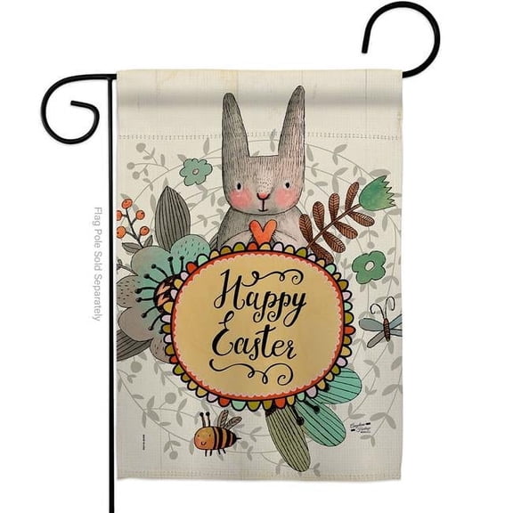 Angeleno Heritage G130328-BO Very Happy Easter Springtime Double-Sided Decorative Garden Flag, Multi Color