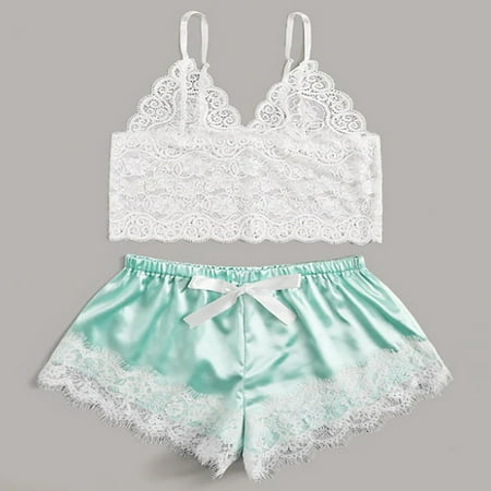 

Tejiojio Mother s Day Gifts Women New Seamless Lace Lingerie Silk Underwear Sleepwear Pajamas Satin