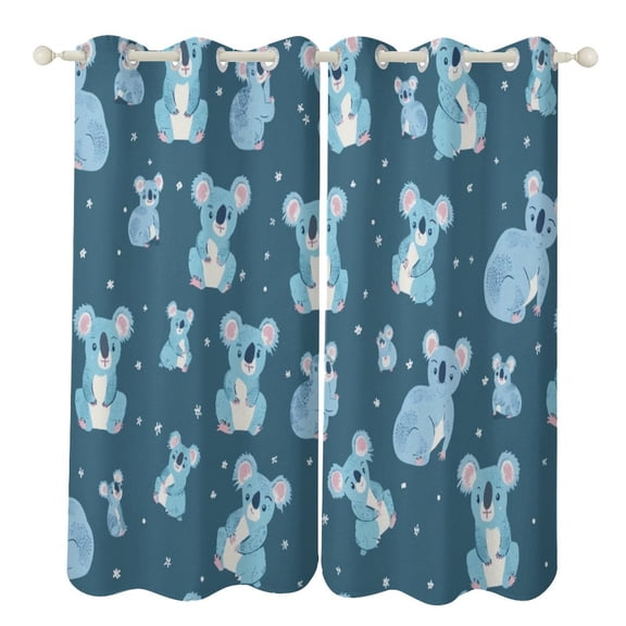 Cute Koala Blackout Curtains for Bedroom Curtains Insulated Room Darkening Window Drapes for Living Room