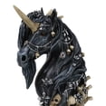 thumbnail image 6 of Macabre Black Dark Unicorn Horse With Skeleton Bones And Skulls Bust Figurine, 6 of 9