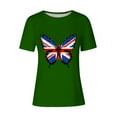 thumbnail image 2 of Elvqul Womens Independence Day Blouses Patriotic Green Tops Plus Size Short Sleeve Pullover Fourth of July American Flag Round Neck Shirts for Women Elastic, 2 of 4