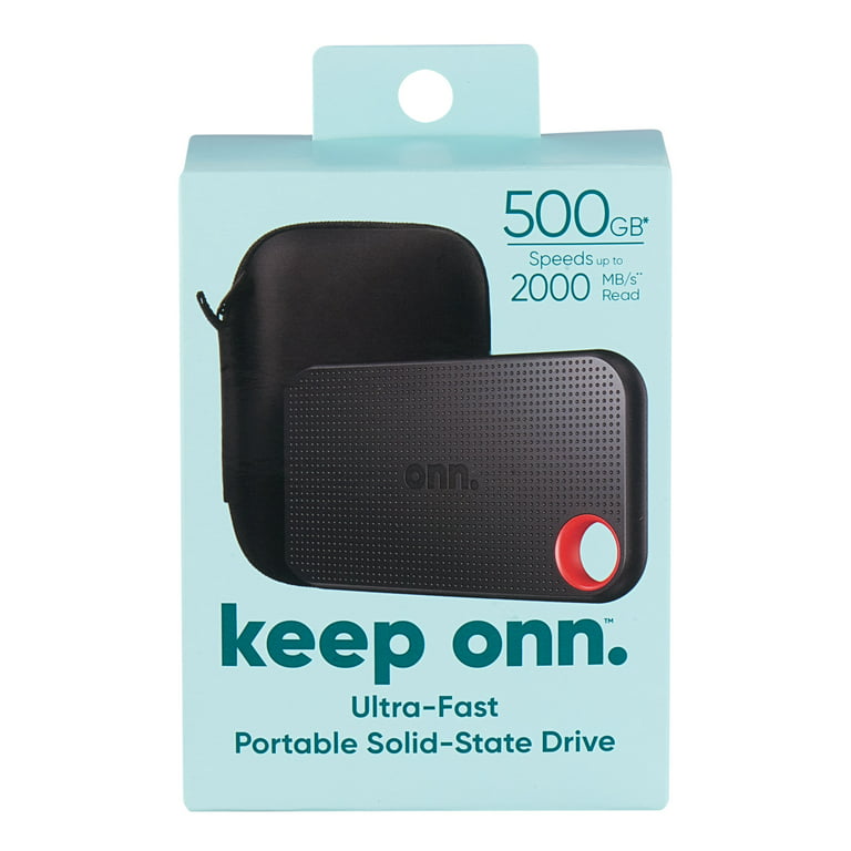Onn. 100108860 500 GB Ultra-Fast Portable Solid-State Drive