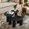 thumbnail image 4 of Hackney Mango Wood Nesting Coffee Table Set in Black, 4 of 10