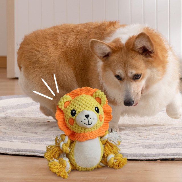 Juguete de peluche chillón para perros, juguetes para masticar para cachorros, ejercicio de masticación, muebles de protección, interacción, lindos León