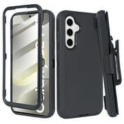 For Samsung Galaxy S24 FE 5G 2024 Case with Belt Clip, Slim Full Protection Hybrid Case & Rotating Belt Clip Holster with Built in Kickstand, Built in Screen Protector