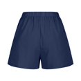 thumbnail image 6 of IDALL Athletic Shorts for Women Linen Shorts Womens Casual Solid Side Pockets Pants Shorts Elastic Waist Pockets Daily Shorts Summer Shorts Lounge Shorts Women Navy M, 6 of 6
