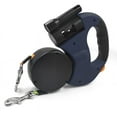 thumbnail image 1 of Correa doble retráctil azul para perros con dos cables de 3 metros, correa doble para perros sin enredos de 360° para pasear dos perros de hasta 50 libras, 1 of 5