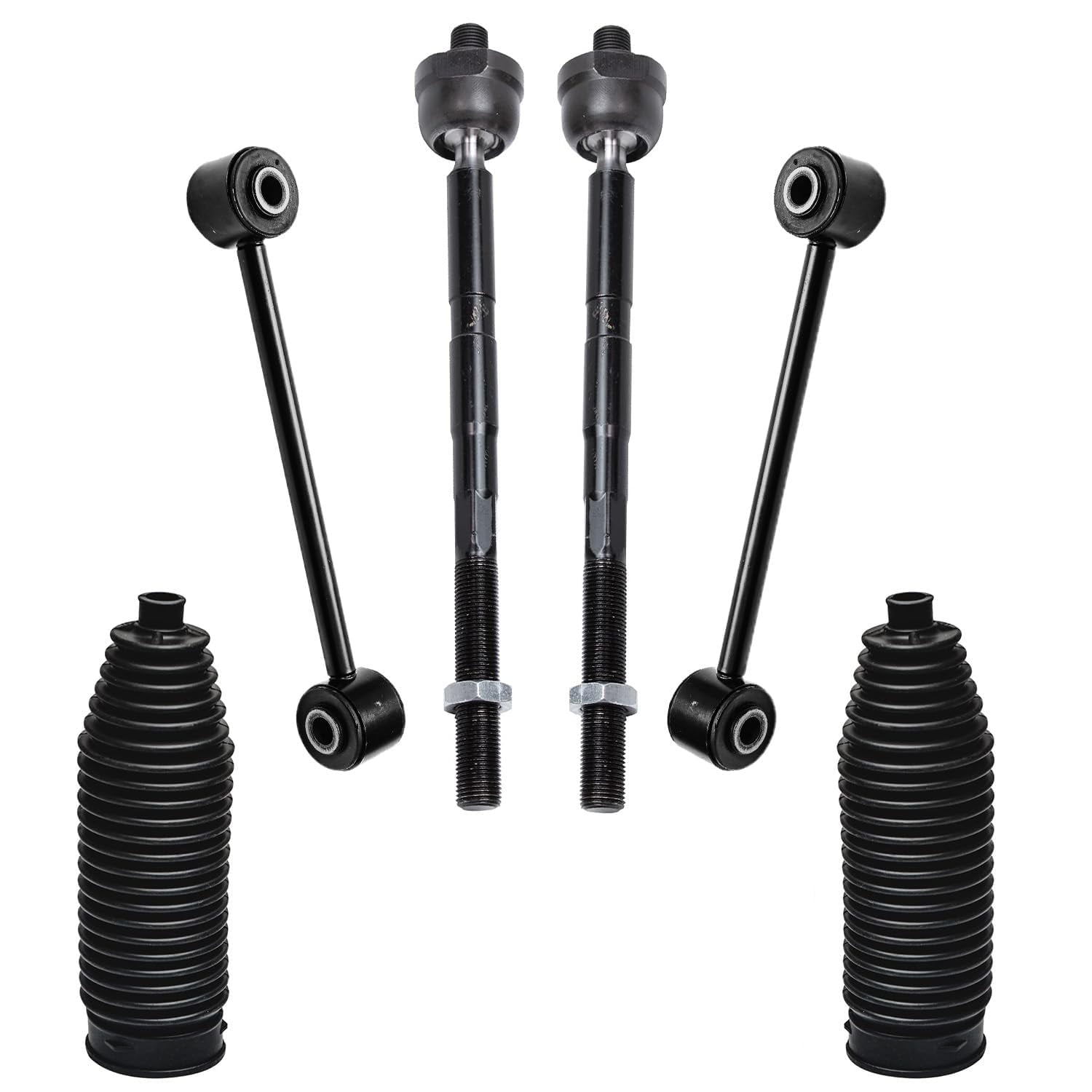 Detroit Axle - Front 12pc Suspension Kit for Jeep Grand Cherokee Commander 2005 2006 2007 2008 2009 2010, Upper Control Arms Lower Ball Joints Sway Bars Tie Rods Boots Replacement