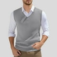 thumbnail image 2 of Razzly Men's Tank Tops Sweater Vest Sleeveless Knitted V Neck Vest for Spring Casual Wear(Beige,M), 2 of 6