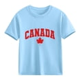 thumbnail image 2 of Xdegoge Kids Boys Girls Canada Maple Leaf Graphic T Shirt Short Sleeve Crewneck Casual Basic Tops Children Breathable Summer Playwear Active Clothes Vacation Outfits, 2 of 6