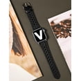 thumbnail image 2 of Wearlizer Leather Band Compatible with Apple Watch Band 38mm 40mm 41mm 42mm 44mm 45mm 49mm Ultra Women Men Dressy Breathable Hollow-out Braided Leather Strap for iWatch Bands SE Series 8 7 6 5 4 3 2 1, 2 of 6