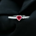 thumbnail image 2 of Rosec Jewels Heart Shape Lab Created Ruby Solitaire Ring with Diamond (1 carat, AAA Grade), 10K White Gold, US 7.50, 2 of 7