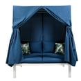 thumbnail image 7 of Patio Sun Lounger With Curtains - Stylish And Comfortable Outdoor Seating, Thick Cushions & Pillows, Weaving, Water-, 70.9''h X57.5''w X 57.5''d Versatile Seat Elegant Look, 7 of 7
